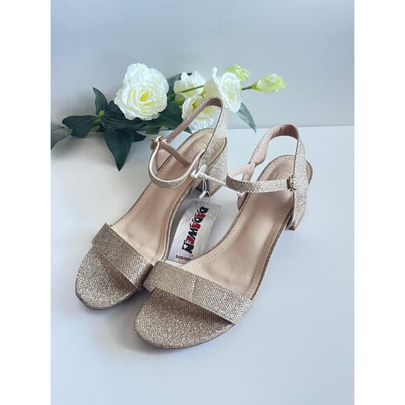 Women's Open Toe Ankle Strap Low Block Chunky Heels Sandals Size 11 - Picture 4 of 11